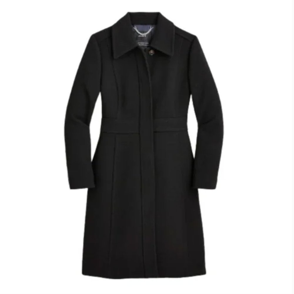 NWT JCREW Classic Lady Day Coat Womens 6 Black Italian Cloth Wool BM964 NEW
